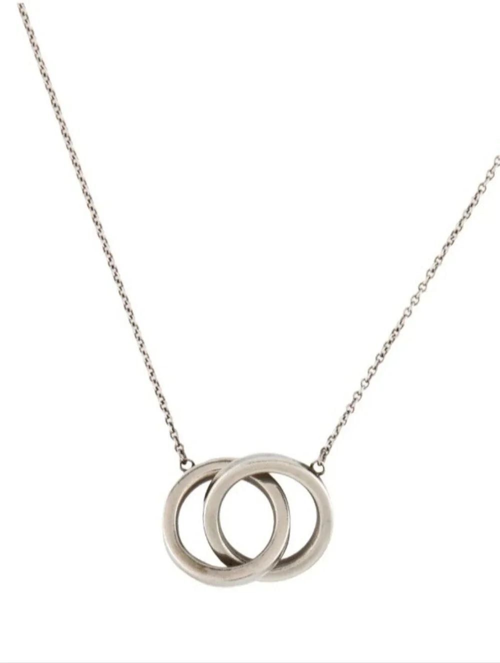 Authentic Tiffany & Co. 925 Sterling Silver Interlocking Circles Necklace